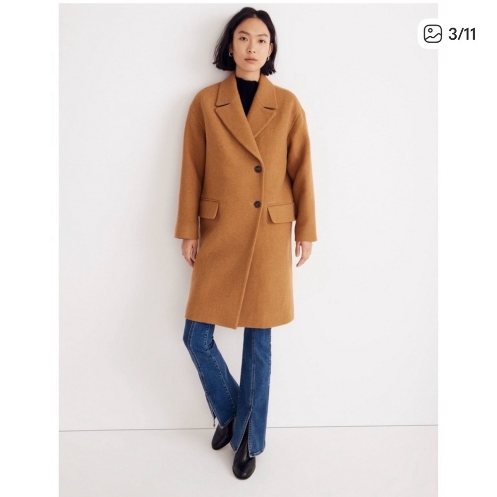 MADEWELL women’s wool and cashmere blend long coat jacket / overcoat, size small
